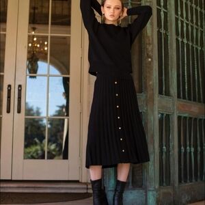 Jack Accordion Pleated Skirt In Black